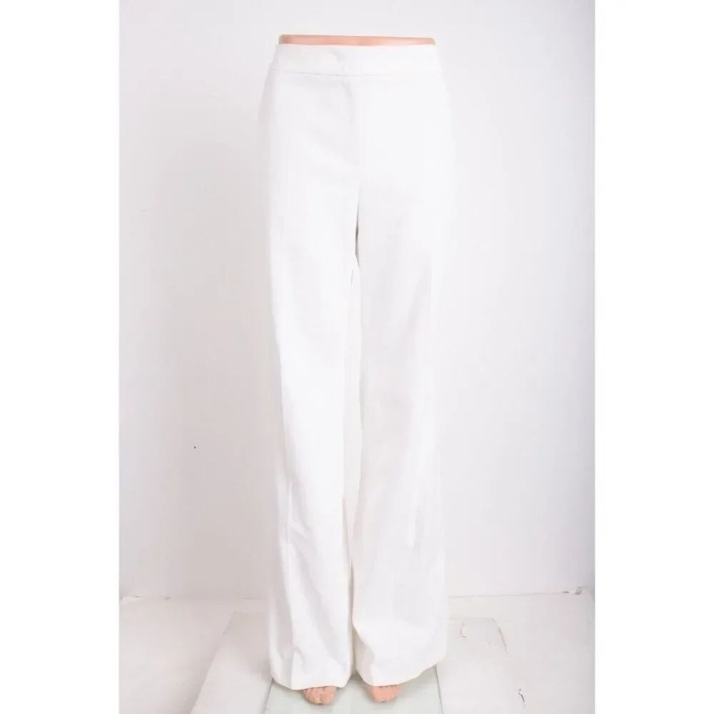 Escada Womens Mid Rise Wide Leg Turya Pants Trousers White Sz M EU 38 NWD $650